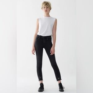 AGOLDE Sophie high rise skinny crop distressed black jeans size 25